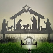SPOORYYO Outdoor Nativity Set: Metal Christmas Silhouettes for Yard, Elegant and Graceful Display of the True Meaning of Christmas